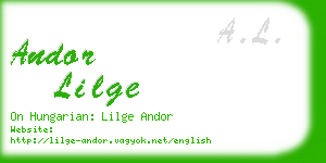 andor lilge business card